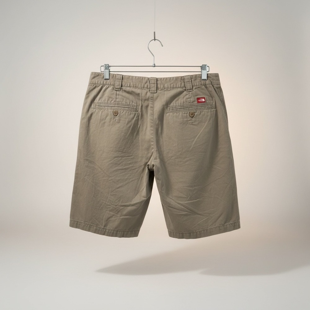 The North Face Womens Khaki Chino Bermuda Shorts Tan Beige Cotton Outdoor Casual